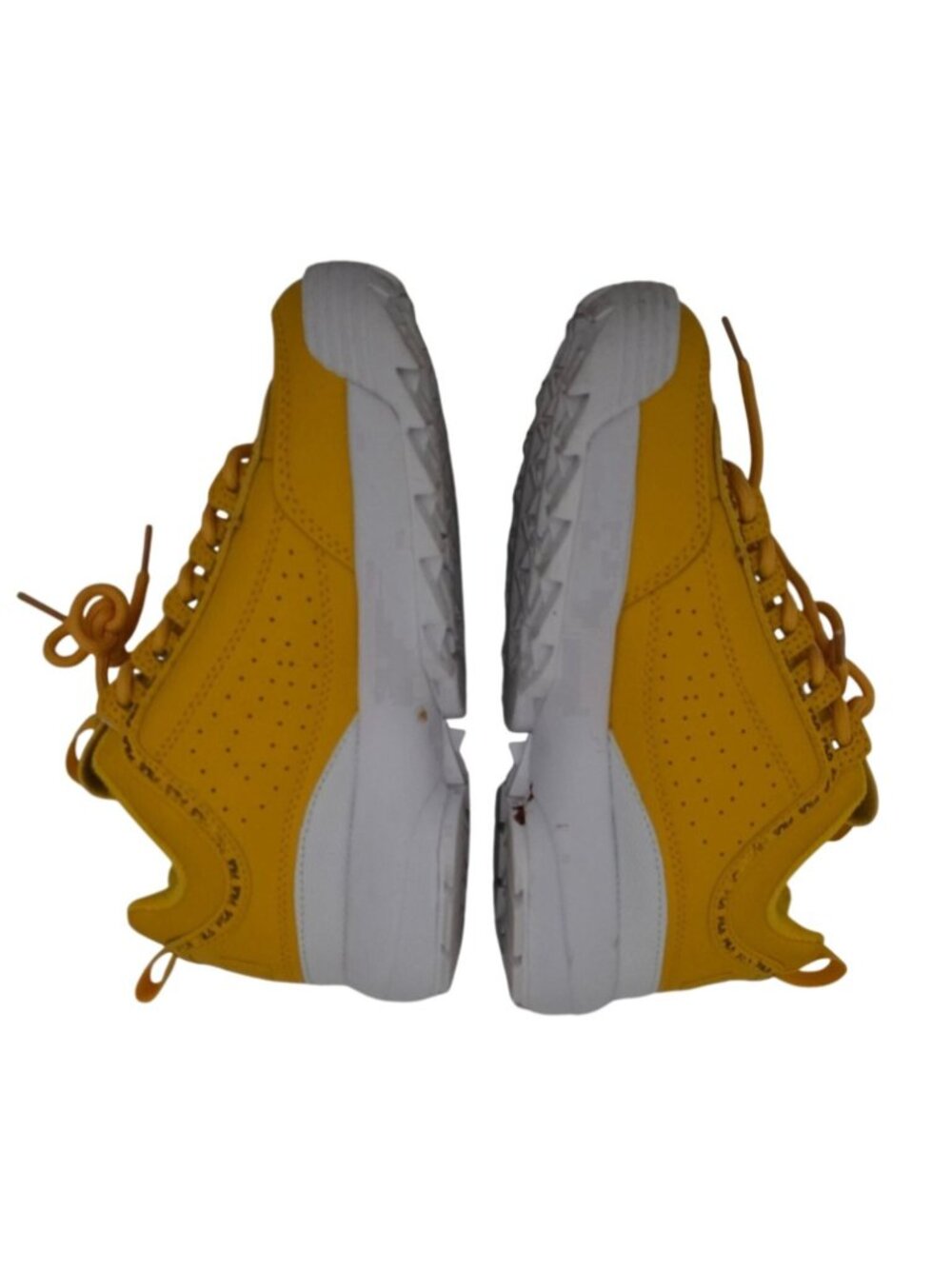 FILA Girls Disruptor II Premium Repeat Yellow Sneakers W/ White Sole Size US 4½ - Picture 5 of 11